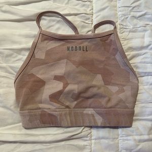 Nobull light pink camo melange high neck sports bra. Size extra small.